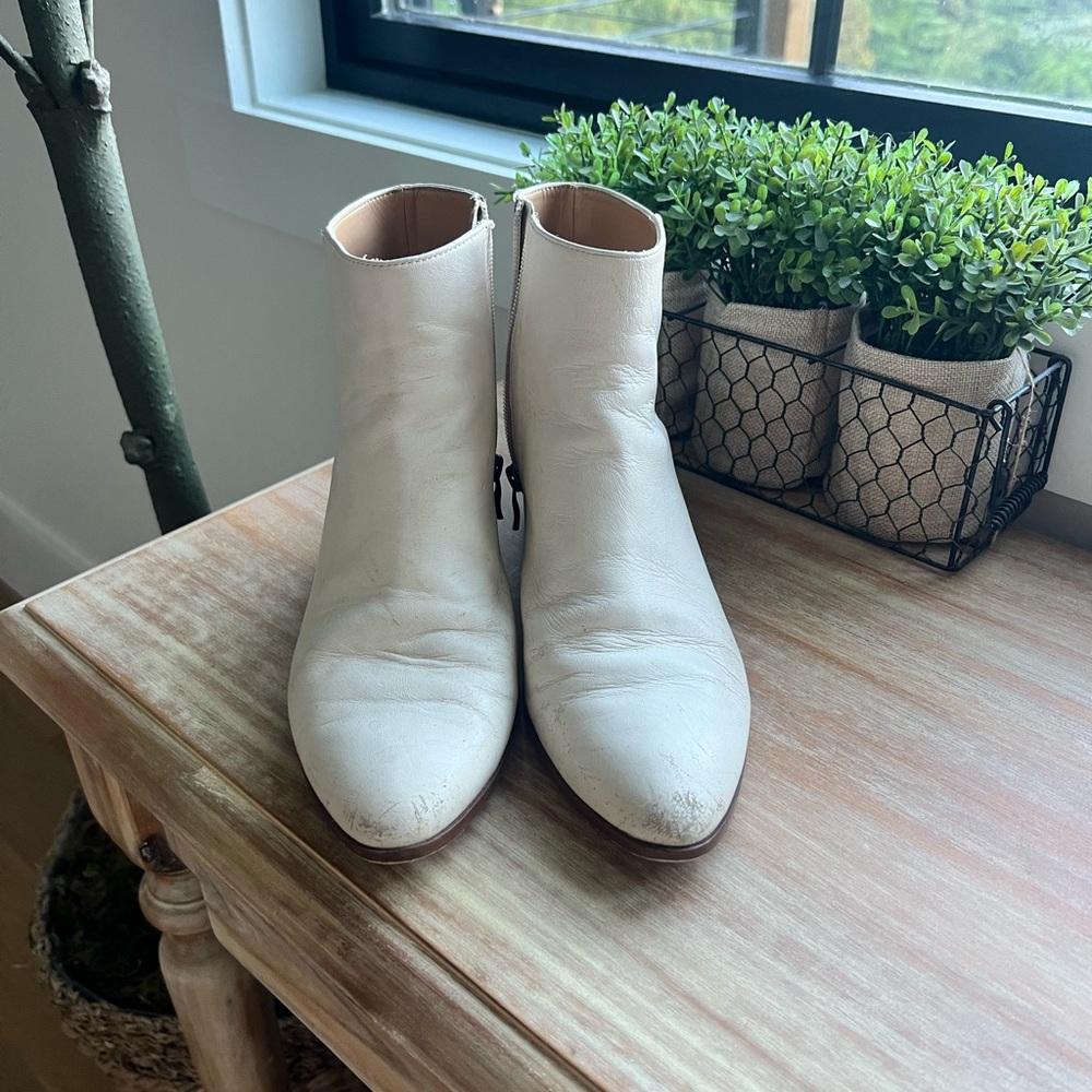 J. Crew Cream Ankle Boots